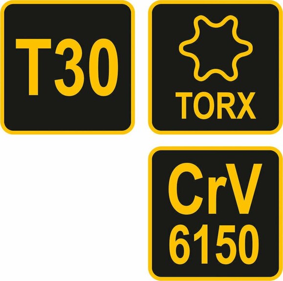 Ключ VOREL TORX Т30x150x90 мм, Cr-V 6150 (56635) фото 4