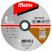 Тонкий отрезной диск Makita по нержавеющей стали 180х1.6 60Т плоский (B-12267)