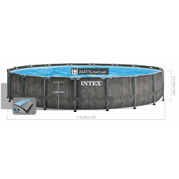 Каркасний басейн Intex, 549x122 см (фільтр-насос 5678 л/год, сходи, підстилка, тент) (26744) фото 5