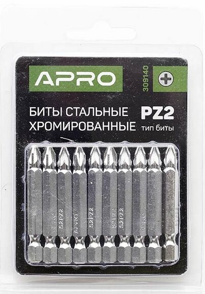 Бита APRO РZ2х50 мм, хромированная, 10 шт. (309140) изображение 2