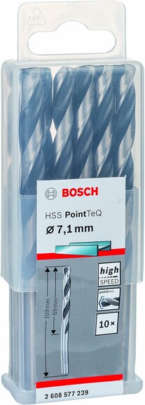 Сверло по металлу Bosch PointTeQ HSS 7.1х109 мм, 10 шт. (2608577239) изображение 2