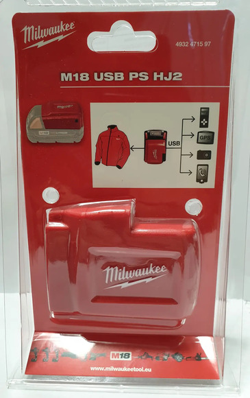 Зарядний пристрій-адаптер Milwaukee M18 USBPSHJ2 (без АКБ та ЗП) (4932471597) фото 3