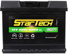 Автомобільний акумулятор STARTECH SRT 12060 680 AGM, 12 В 60 Аг
