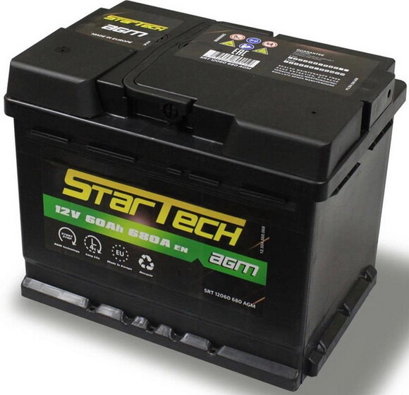Автомобільний акумулятор STARTECH SRT 12060 680 AGM, 12 В 60 Аг фото 4