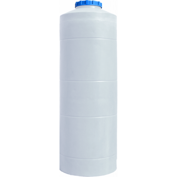 Пластикова ємність Пласт Бак 1000 л вузька, вертикальна, біла (00-00001210)