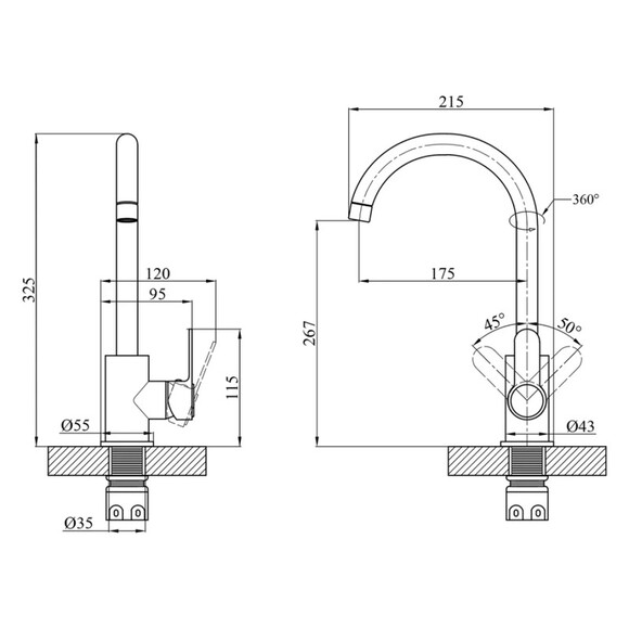 Змішувач для кухні Agua Acero-INOX035CR фото 8