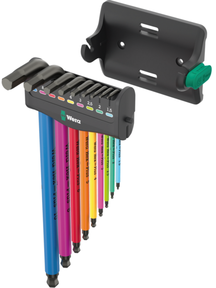 Набір Г-подібних ключів Wera 950/9 Hex-Plus Multicolour 3, 9 шт. (05133165001) фото 2