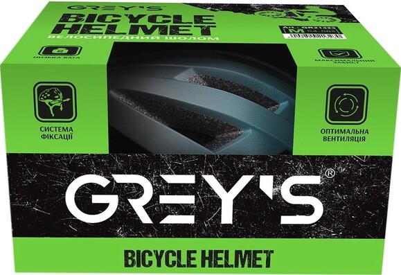 Велосипедный шлем Grey's, М, бирюзово-черный, матовый (GR21323) изображение 2