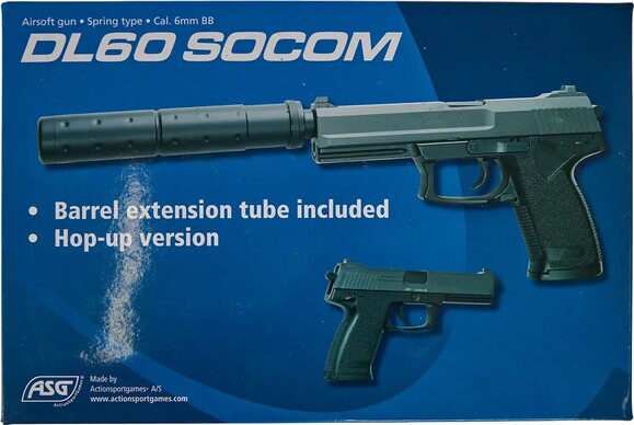 Пістолет страйкбольний ASG DL 60 SOCOM Spring, калібр 6 мм (2370.43.43) фото 7