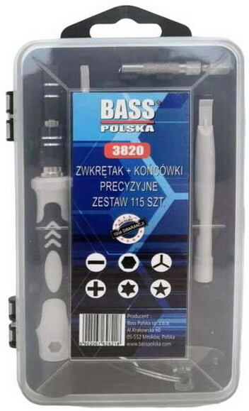 Набір викруток, наконечників Bass Polska BP-3820, 115 шт
