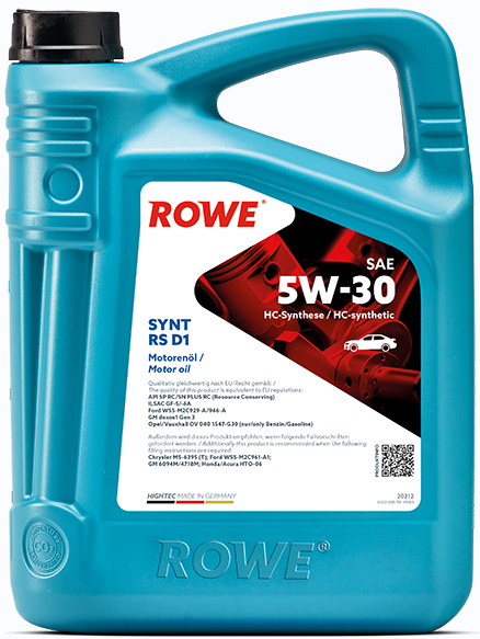 

Моторное масло ROWE HighTec Synt RS D1 SAE 5W-30, 5 л (20212-0050-99)