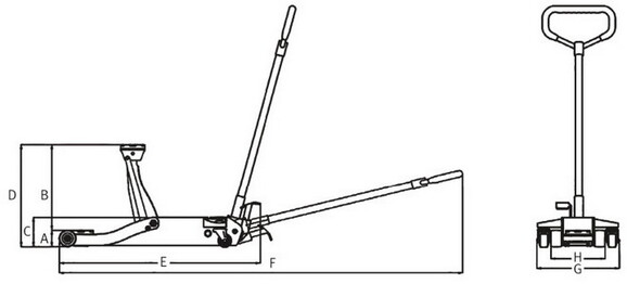 Домкрат подкатной UNICRAFT SRWH 3000 QL с педалью, 3 т, 145 - 500 мм (6201103) изображение 6