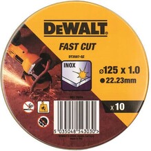 Набор кругов отрезных DeWALT INOX 125x22,23 x1,0 мм по металлу (DT3507)
