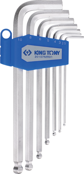 Набір шестигранників KING TONY 7 одиниць, екстрадлінних 2,5-10 мм (20107MR01)