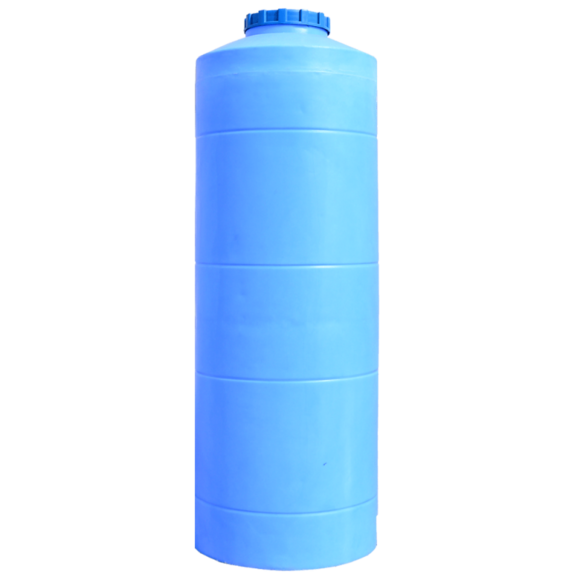 Пластиковая емкость Пласт Бак 1000 л узкая, вертикальная, голубая (00-00012438)