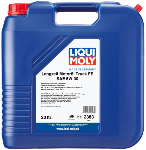 Синтетическое моторное масло LIQUI MOLY Langzeit-Motoroil Truck FE 5W-30, 20 л (2383)