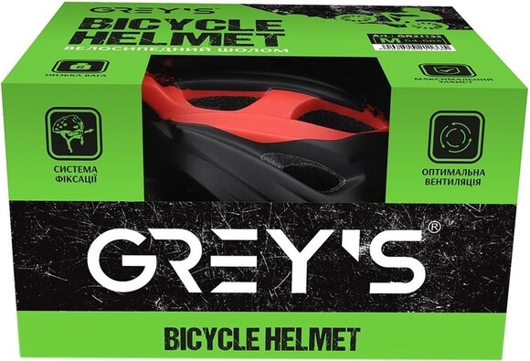 Велосипедный шлем Grey's, М, черно-красный, матовый (GR21133) изображение 2