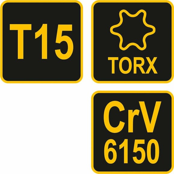 Ключ VOREL TORX Т15x100x71 мм Cr-V 6150 (56631) фото 4