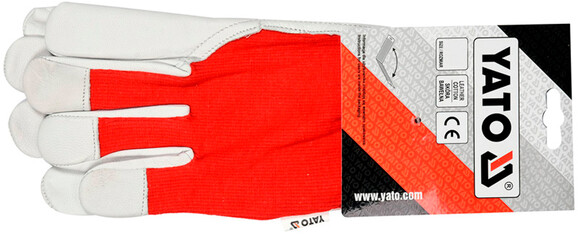 Рукавички Yato біло-червоні "розмір 8" (YT-746418) фото 2