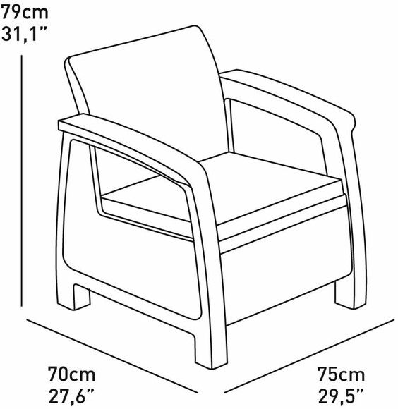 Набір садових крісел Keter Corfu Duo Set, графіт (223175) фото 3