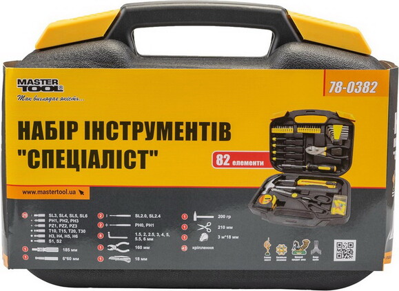 Набор инструмента MASTERTOOL Специалист, 82 элемента (78-0382) изображение 2