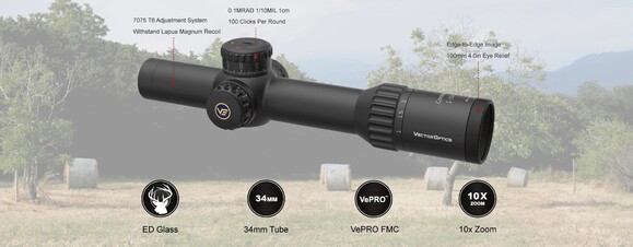 Прицел оптический Vector Optics Continental 1-10x28, illum. ED FFP VET-CTR, 34 мм (SCFF-47) изображение 11