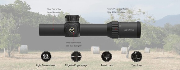 Прицел оптический Vector Optics Continental 1-10x28, illum. ED FFP VET-CTR, 34 мм (SCFF-47) изображение 9