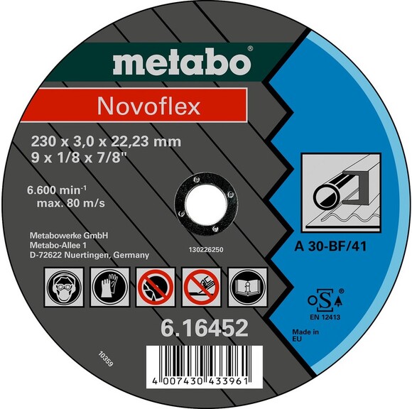 Диск отрезной Metabo Novoflex 230x3,0х22,2 мм A 30 (616477000)