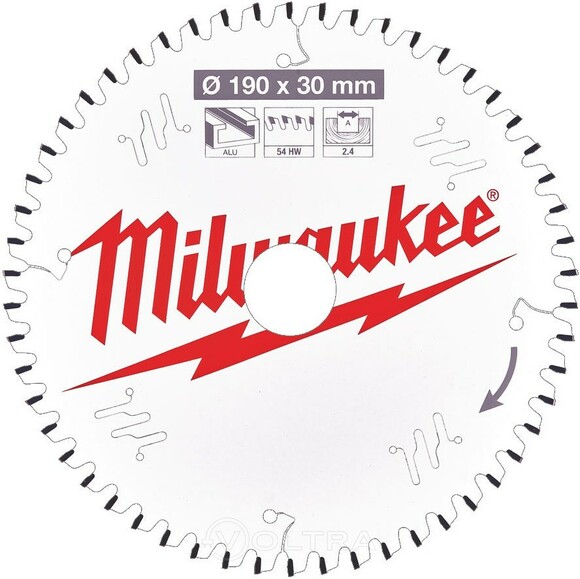 Пильний диск Milwaukee 190/30 мм, 54 зуб. (4932471303)