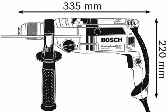 Дриль ударний Bosch GSB 24-2 (060119C801) фото 3