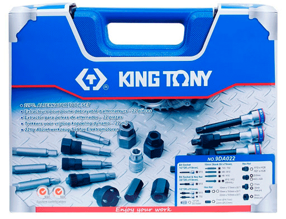 Набір KING TONY 22 предмета для ремонту стартерів і генераторів (9DA022) фото 2