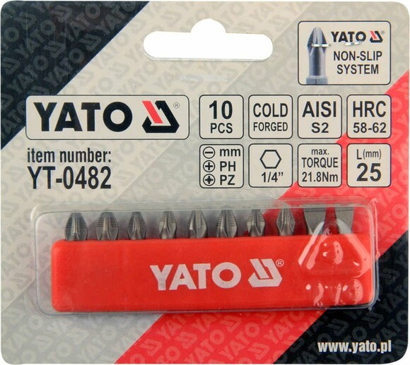 Набор насадок отверточных YATO YT-0482 изображение 2
