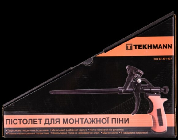 Пистолет для монтажной пены Профи 325 мм Tekhmann (53301027) изображение 2
