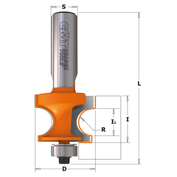 Фреза CMT HM R6.35 D28.6 l22.2 S-8 B12.86 (961.064.11) изображение 2