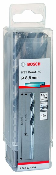 Свердло по металу Bosch PointTeQ HSS 8.8х125 мм, 10 шт. (2608577256) фото 2
