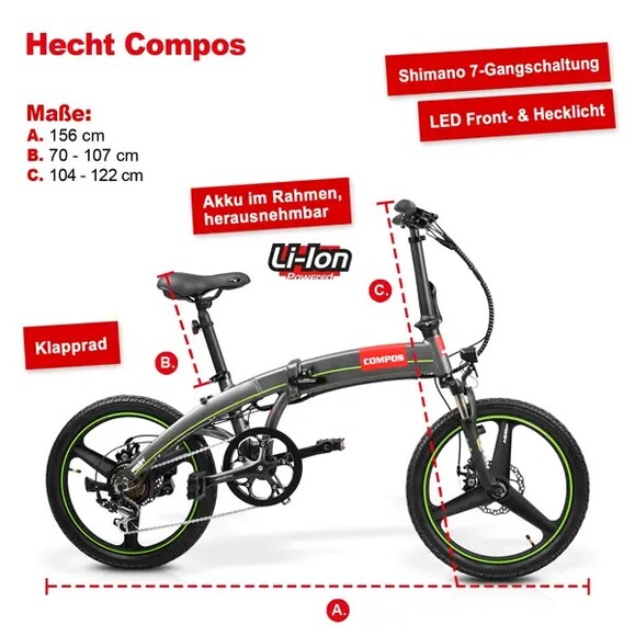 Велосипед на аккумуляторной батарее HECHT COMPOS GRAPHITE изображение 16