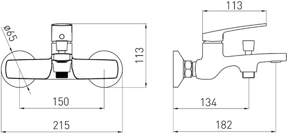 Смеситель для ванны Volle Cante 1512.031005, 30 мм, pistola gris изображение 2