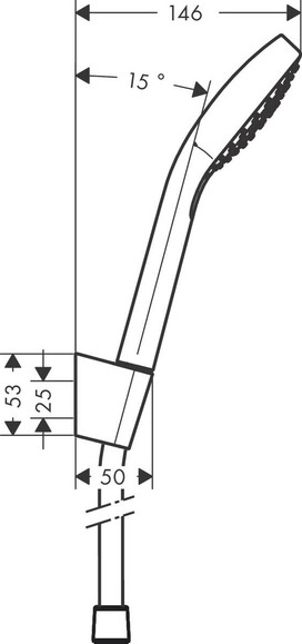 Душевой набор HANSGROHE Croma Select E, с держателем и шлангом (26425400) изображение 2