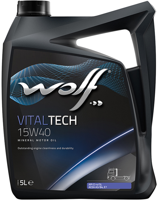 

Моторное масло WOLF VITALTECH 15W-40, 5 л (8301117)