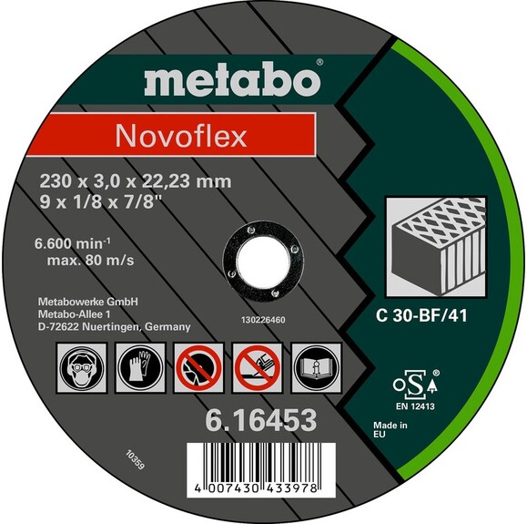 Диск відрізний Metabo Novoflex 230х3,0х22,2 мм C 30 (616453000)
