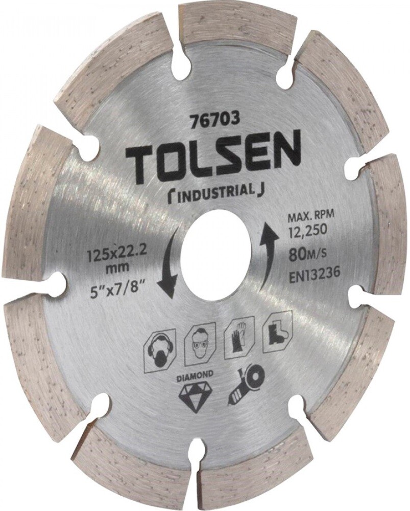 

Диск алмазный сегментный 125х22.2 мм Профи Tolsen (76703)