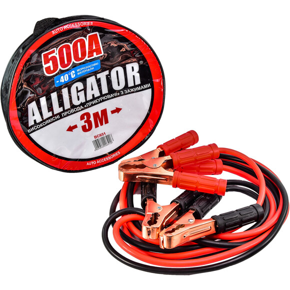Провода-прикуриватели Alligator 500 А, 3 м BC651 изображение 2