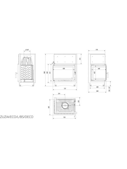 Каминная топка Kratki ZUZIA ECO 12 DECO (ZUZIA/ECO/L/BS/DECO) изображение 5