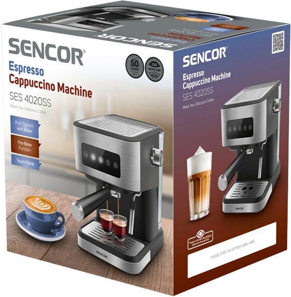 Кофеварка рожковая Sencor SES 4020SS изображение 10