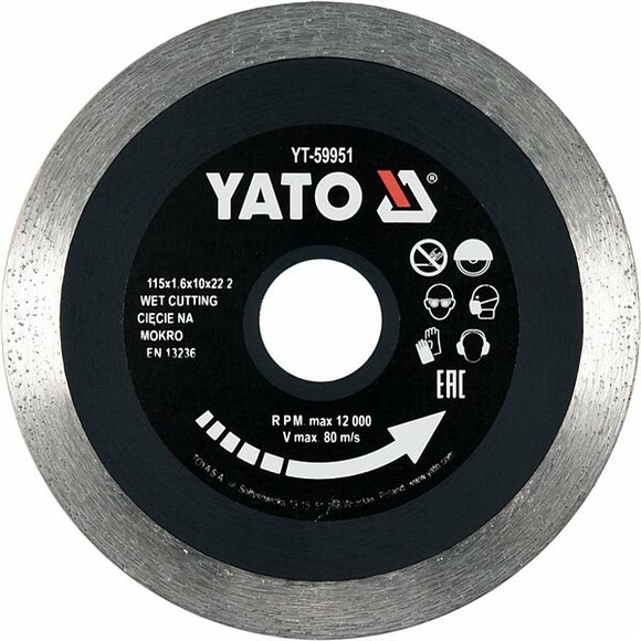 Диск отрезной Yato 115х1.6х10х22.2 мм (YT-59951)