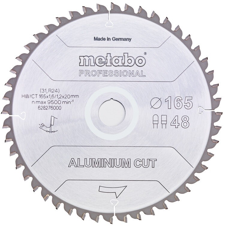 

Пильный диск Metabo Aluminium cut HW/CT 160х1.6/1.2x20, Z48 FZ/TZ 5 град. (628288000)