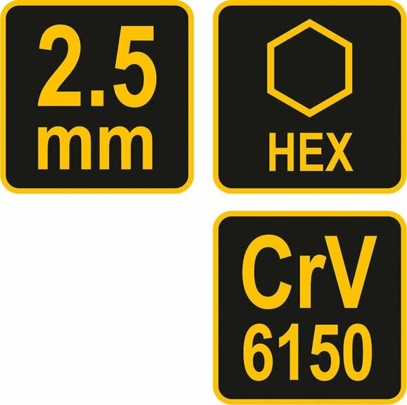 Шестигранный ключ VOREL HEX 2.5x100x71 мм, Cr-V 6150 (56641) изображение 4