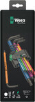 Набір Г-образних ключів Wera, 950/9 Hex-Plus Multicolour 1, BlackLaser (05073593001)