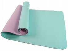 Килимок для йоги та фітнесу SportVida Sky Blue/Pink TPE 6 мм (SV-HK0228)