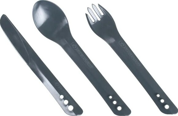 Набор (вилка, ложка, нож) Lifeventure Ellipse Cutlery graphite (75013)